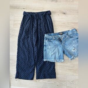 Bundle of size 6 bottoms. Eyelet work pants with tie and Lucky Brand Jean short